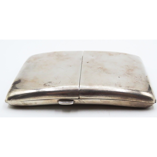 197 - Silver Double Sided Cigarette Case 10cm by 8cm