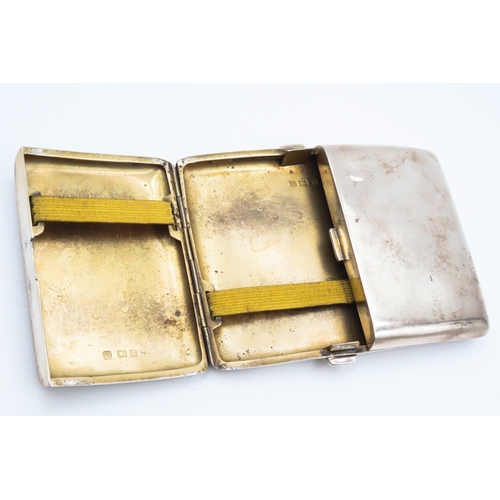 197 - Silver Double Sided Cigarette Case 10cm by 8cm