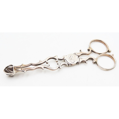 200 - Attractively Detailed Silver Scissor Sugar Nips 12cm Long