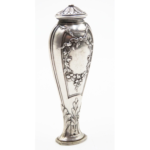 207 - Finely Detailed Silver Wax Seal Floral Motifs 6cm High