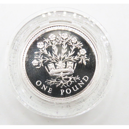 209 - Silver Proof One Pound Coin Floral Emblem of Scotland 'The Thistle' on Reverse 1989 with Silver Comm... 