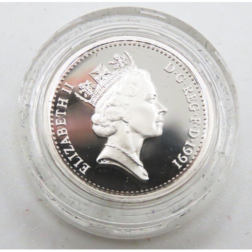 209 - Silver Proof One Pound Coin Floral Emblem of Scotland 'The Thistle' on Reverse 1989 with Silver Comm... 