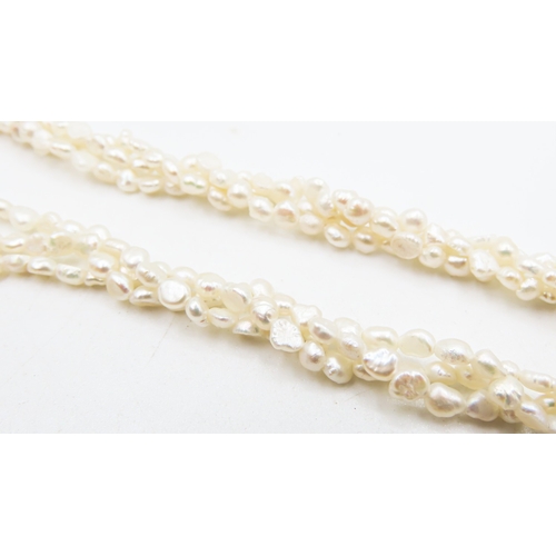 225 - Ladies Twist Form Fresh Water Seed Pearl Necklace 56cm Long