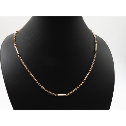 226 - 9 Carat Yellow Gold Bar Link Chain 44cm long