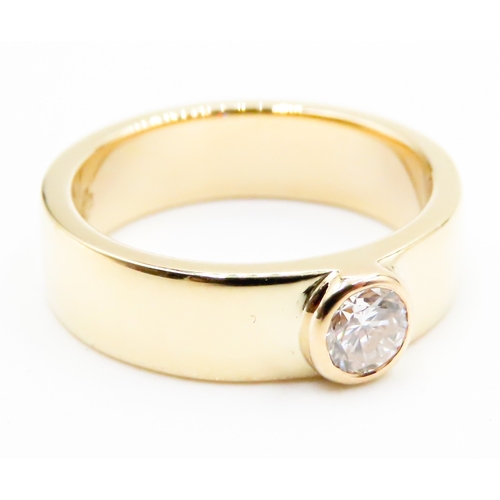 254 - Diamond Solitaire Bezel Set Ring Mounted in 18 Carat Yellow Gold Band Diamond Carat Weight Approxima... 