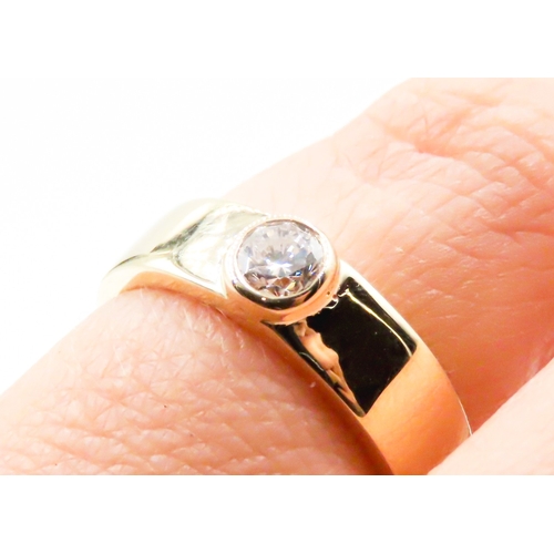 254 - Diamond Solitaire Bezel Set Ring Mounted in 18 Carat Yellow Gold Band Diamond Carat Weight Approxima... 