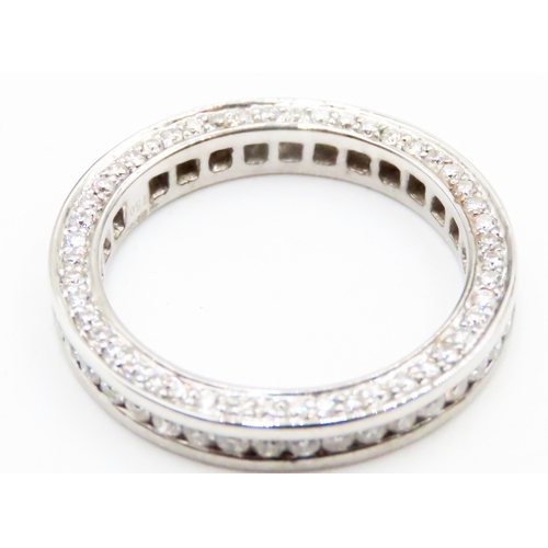 255 - Channel Set Diamond Eternity Ring with Diamonds Set to Band Sides Mounted in 18 Carat White Gold Rin... 