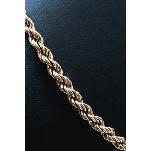 286 - 9 Carat Yellow Gold Rope Chain Necklace 46cm Long