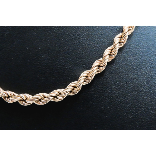 286 - 9 Carat Yellow Gold Rope Chain Necklace 46cm Long