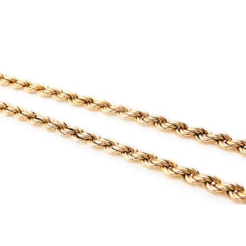 286 - 9 Carat Yellow Gold Rope Chain Necklace 46cm Long