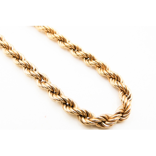 286 - 9 Carat Yellow Gold Rope Chain Necklace 46cm Long