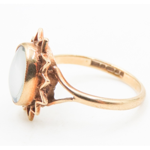 29 - Unusual Gemstone Set Single Stone Ring Star Form Setting Mounted in 9 Carat Yellow Gold Ring Size M ... 