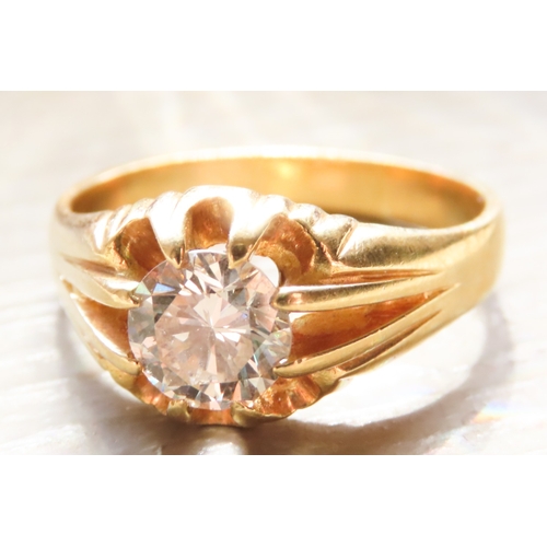 352 - Diamond Solitaire Belcher Set Ring Mounted in 18 Carat Yellow Gold Diamond Carat Weight Approximatel... 