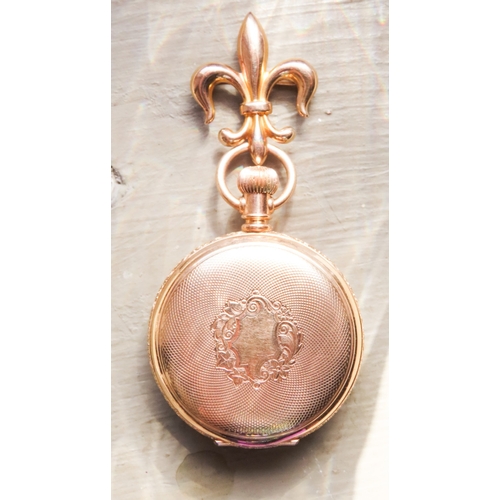 355 - 9 Carat Yellow Gold Cased Seth Thomas Pocket Watch with Rose Gold Clasp