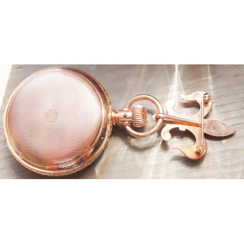 355 - 9 Carat Yellow Gold Cased Seth Thomas Pocket Watch with Rose Gold Clasp