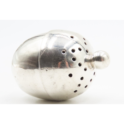 365 - Silver Acorn Form Miniature Pepper Shaker 4cm High