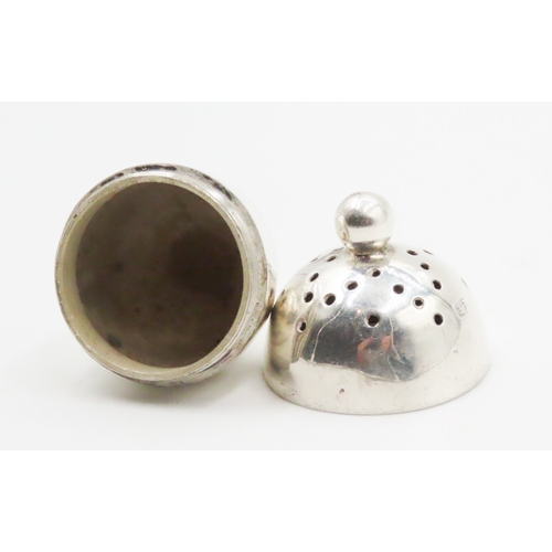 365 - Silver Acorn Form Miniature Pepper Shaker 4cm High