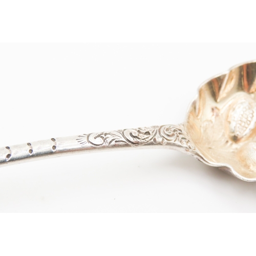 368 - Silver Berry Serving Spoon Attractively Detailed 18cm Long