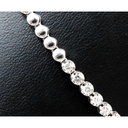 393 - Sixty Two Diamond Set Ladies Necklace Mounted in 18 Carat White Gold 42cm Long Total Diamond Carat W... 