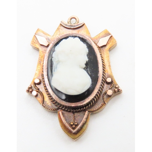 405 - Cameo Set Pendant Mounted in 9 Carat Rose Gold 3cm High