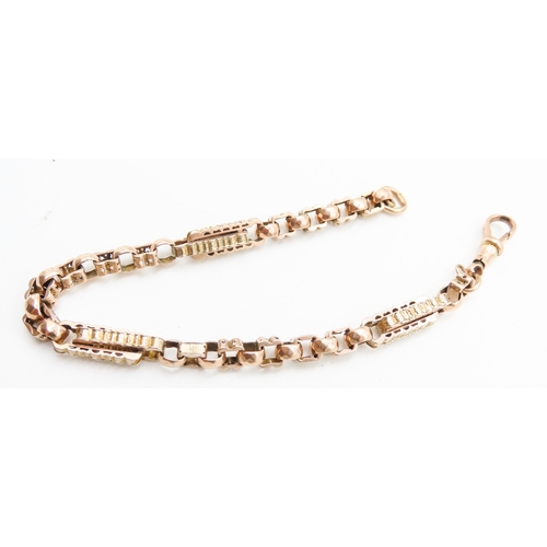 415 - 9 Carat Yellow Gold Fancy Link Bracelet 22cm Long