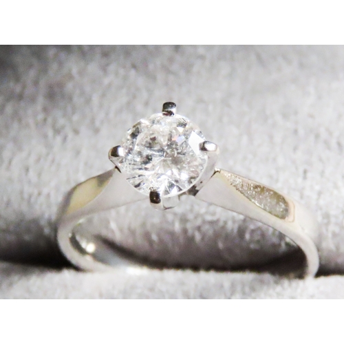 417 - Ladies Diamond Solitaire Ring Mounted in 18 Carat White Gold Ring Size L