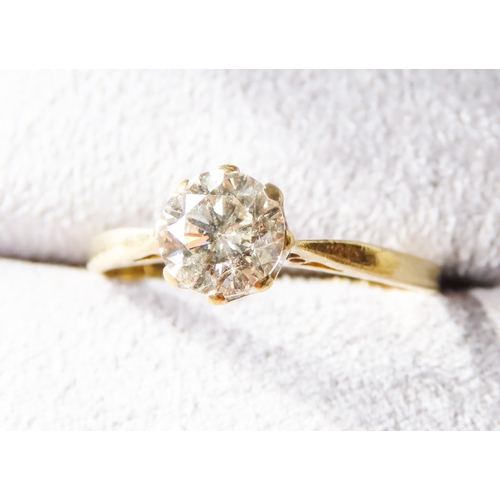 418 - 1 Carat Diamond Solitaire Ring Mounted in 18 Carat Yellow Gold Ring Size N and a Half