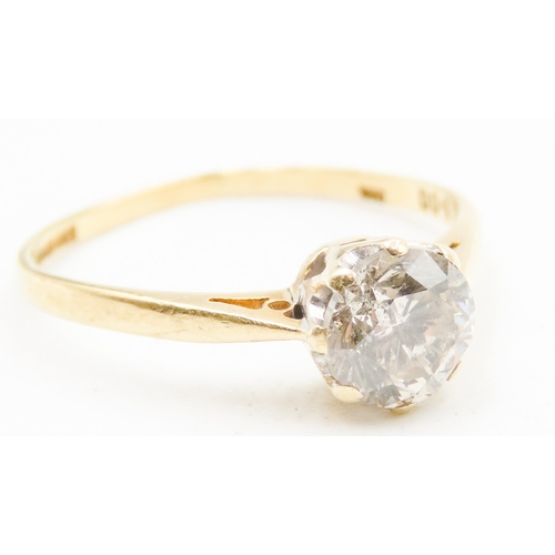 418 - 1 Carat Diamond Solitaire Ring Mounted in 18 Carat Yellow Gold Ring Size N and a Half