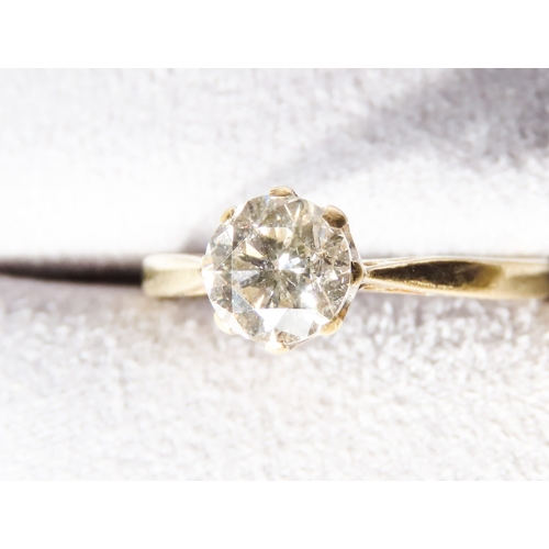 418 - 1 Carat Diamond Solitaire Ring Mounted in 18 Carat Yellow Gold Ring Size N and a Half