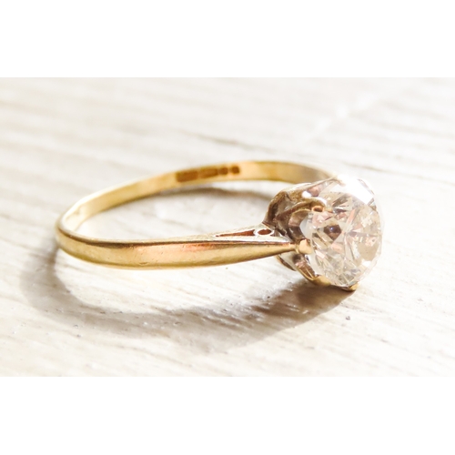 418 - 1 Carat Diamond Solitaire Ring Mounted in 18 Carat Yellow Gold Ring Size N and a Half