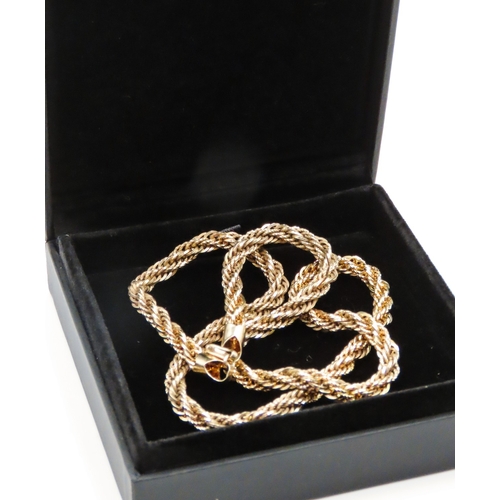 420 - 9 Carat Yellow Gold Rope Chain Necklace 44cm Long