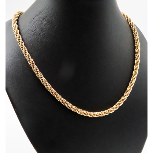 420 - 9 Carat Yellow Gold Rope Chain Necklace 44cm Long