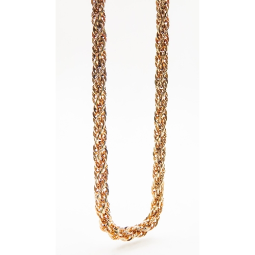 420 - 9 Carat Yellow Gold Rope Chain Necklace 44cm Long