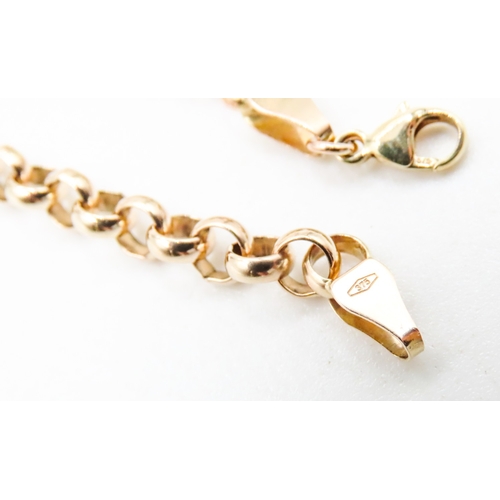 434 - 9 Carat Yellow Gold Belcher Link Bracelet 18.5cm Long