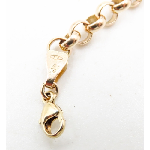 434 - 9 Carat Yellow Gold Belcher Link Bracelet 18.5cm Long