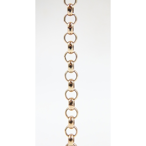 434 - 9 Carat Yellow Gold Belcher Link Bracelet 18.5cm Long