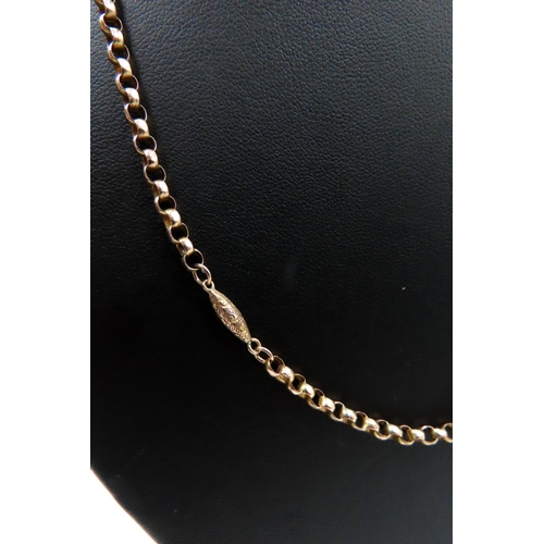 449 - 9 Carat Yellow and Rose Gold Belcher Link Necklace 46cm Long