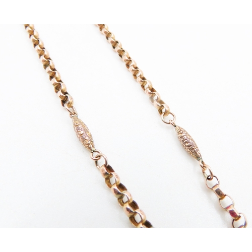 449 - 9 Carat Yellow and Rose Gold Belcher Link Necklace 46cm Long