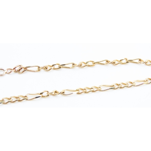 463 - 9 Carat Yellow Gold Figaro Link Bracelet 19cm Long