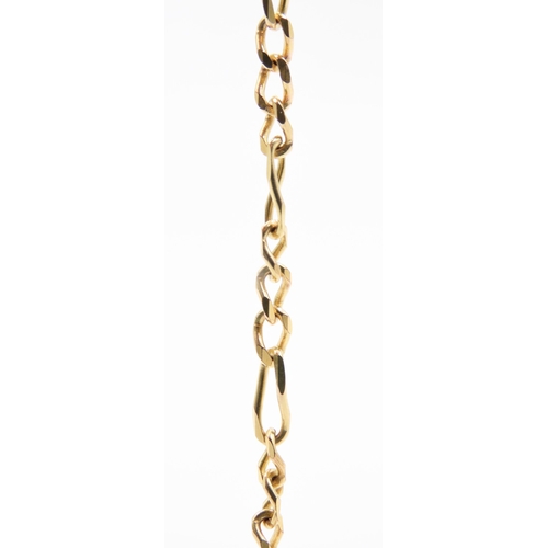 463 - 9 Carat Yellow Gold Figaro Link Bracelet 19cm Long