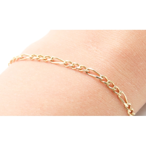 463 - 9 Carat Yellow Gold Figaro Link Bracelet 19cm Long