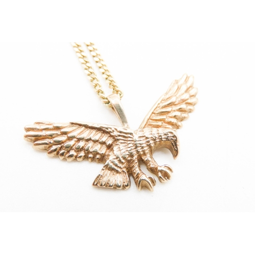 506 - 9 Carat Yellow Gold Eagle Motif Pendant Approximately 3.5cm Wide Further Set on 9 Carat Yellow Gold ... 