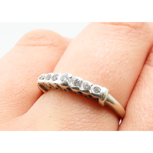 509 - Seven Stone Gradual Diamond Ring Set in 18 Carat White Gold Ring Size R