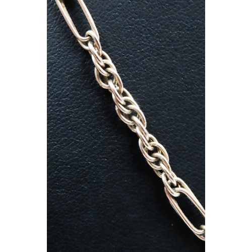 51 - 9 Carat Yellow Gold Figaro Link T-Bar Necklace 46cm Long