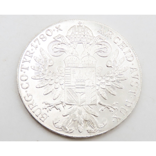 522 - Maria Theresia Silver Thaler Austrian Coin R.MP HU.BO.REG. M.THERESIA.D.G BURG.CO.TYR. 1780. X ARCHI... 