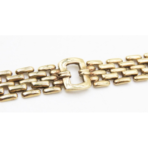 53 - 9 Carat Yellow Gold Bar Link Buckle Motif Bracelet 19.5cm Long