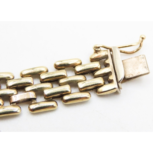 53 - 9 Carat Yellow Gold Bar Link Buckle Motif Bracelet 19.5cm Long