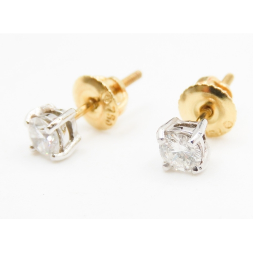 539 - Pair of Diamond Set Earrings Mounted in 18 Carat Yellow Gold