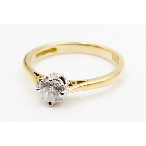 557 - Diamond Solitaire Ring Set in 18 Carat Yellow Gold Ring Size N