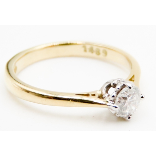 557 - Diamond Solitaire Ring Set in 18 Carat Yellow Gold Ring Size N